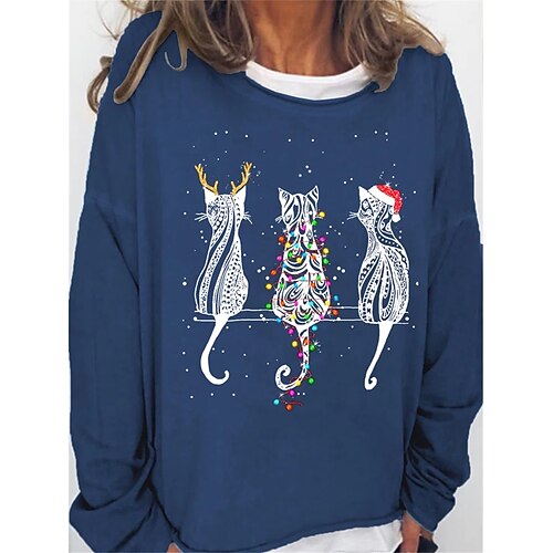 Women's Sweatshirt Pullover Basic Green Black Blue Cat Christmas Round Neck Long Sleeve S M L XL 2XL 3XL
Women's Sweatshirt Pullover Basic Green Black Blue Cat Christmas Round Neck Long Sleeve S M L XL 2XL 3XL