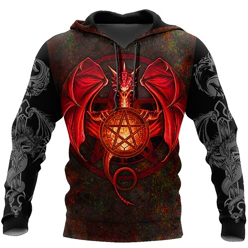 Men's Pullover Hoodie Sweatshirt Red Hooded Animal Dragon Graphic Prints Print Daily Sports 3D Print Basic Streetwear Designer Spring Fall Clothing Apparel Hoodies Sweatshirts
Men's Pullover Hoodie Sweatshirt Red Hooded Animal Dragon Graphic Prints Print Daily Sports 3D Print Basic Streetwear Designer Spring Fall Clothing Apparel Hoodies Sweatshirts