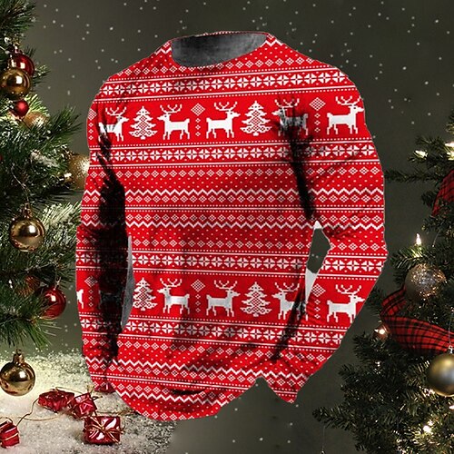 Men's T shirt Tee Elk Graphic Prints Crew Neck Green Red 3D Print Christmas Daily Long Sleeve Print Clothing Apparel Basic Streetwear Designer Casual
Men's T shirt Tee Elk Graphic Prints Crew Neck Green Red 3D Print Christmas Daily Long Sleeve Print Clothing Apparel Basic Streetwear Designer Casual