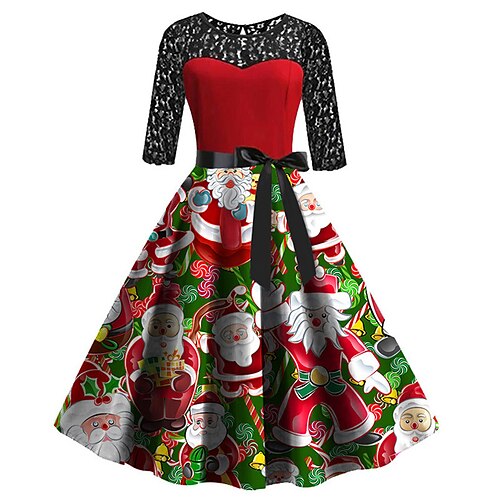 Women's Party Dress Vintage Dress Long Dress Maxi Dress Red Long Sleeve Santa Claus Lace Winter Fall Autumn Crew Neck Modern Party Christmas Vacation 2022 S M L XL XXL
Women's Party Dress Vintage Dress Long Dress Maxi Dress Red Long Sleeve Santa Claus Lace Winter Fall Autumn Crew Neck Modern Party Christmas Vacation 2022 S M L XL XXL