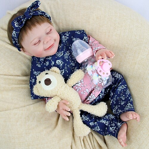 

18 inch Reborn Doll Baby & Toddler Toy Reborn Toddler Doll Doll Reborn Baby Doll Baby Baby Girl Reborn Baby Doll April Newborn lifelike Gift Hand Made Non Toxic Vinyl W-031733 with Clothes and