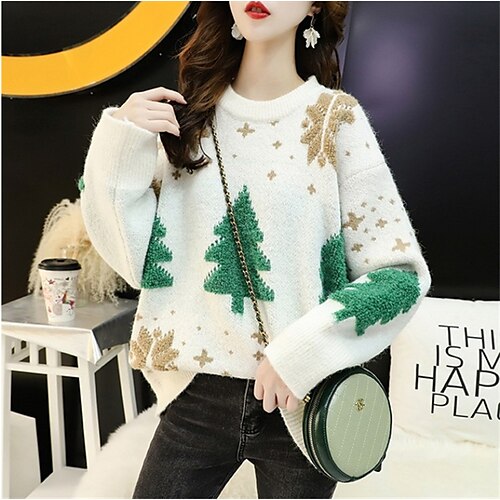 Women's Ugly Christmas Sweater Pullover Sweater Jumper Ribbed Knit Knitted Christmas Tree Crew Neck Stylish Casual Outdoor Christmas Winter Fall Red Navy Blue One-Size
Women's Ugly Christmas Sweater Pullover Sweater Jumper Ribbed Knit Knitted Christmas Tree Crew Neck Stylish Casual Outdoor Christmas Winter Fall Red Navy Blue One-Size