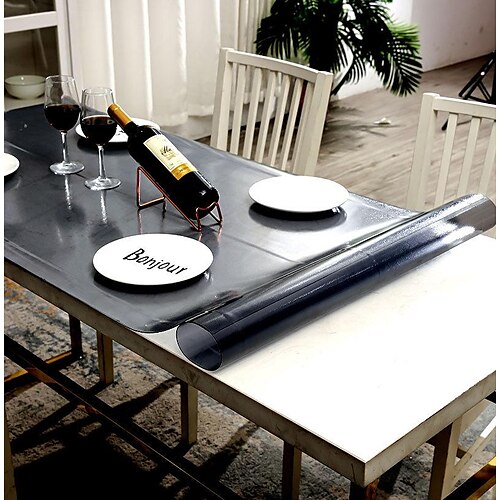 1.5 MM PVC Tablecloth Square Soft Glass Waterproof Plastic Oil-Proof Matte Black Table Mat for Kitchen Dining, Party, Holiday, Christmas, Buffet
1.5 MM PVC Tablecloth Square Soft Glass Waterproof Plastic Oil-Proof Matte Black Table Mat for Kitchen Dining, Party, Holiday, Christmas, Buffet