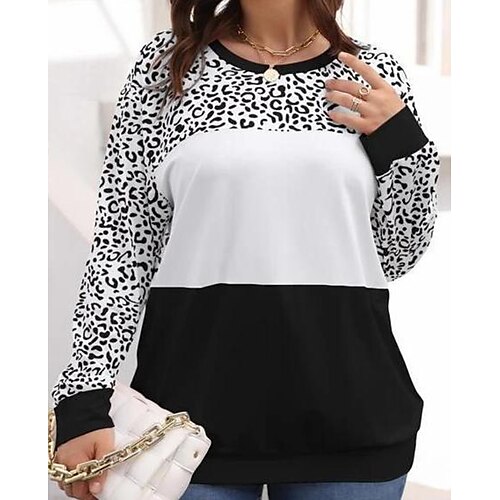 Women's Plus Size Tops Blouse Color Block Long Sleeve Crew Neck Casual Modern Daily Vacation Polyester Winter Fall White
Women's Plus Size Tops Blouse Color Block Long Sleeve Crew Neck Casual Modern Daily Vacation Polyester Winter Fall White