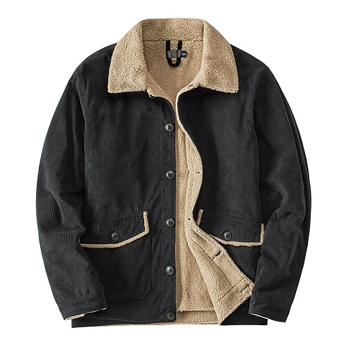 Men's Fleece Jacket Jacket Fleece Lining Daily Wear Going out Festival Buttoned Front Turndown Warm Ups Traditional / Classic Comfort Jacket Outerwear Solid Color Pocket Button-Down Black Light Brown
Men's Fleece Jacket Jacket Fleece Lining Daily Wear Going out Festival Buttoned Front Turndown Warm Ups Traditional / Classic Comfort Jacket Outerwear Solid Color Pocket Button-Down Black Light Brown