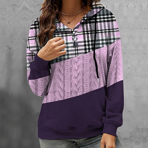 Women's Hoodie Sweatshirt Pullover Basic Button Front Pocket Green Blue Purple Color Block Street Hoodie Long Sleeve S M L XL 2XL 3XL
Women's Hoodie Sweatshirt Pullover Basic Button Front Pocket Green Blue Purple Color Block Street Hoodie Long Sleeve S M L XL 2XL 3XL