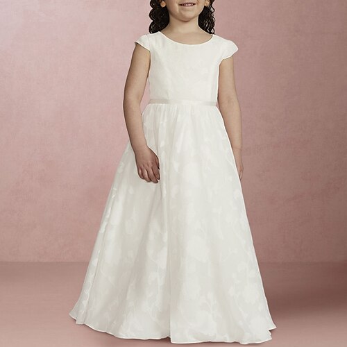 Wedding Party A-Line Flower Girl Dresses Jewel Neck Floor Length Lace with Flower Pure Color Elegant Cute Girls' Party Dress Fit 3-16 Years
Wedding Party A-Line Flower Girl Dresses Jewel Neck Floor Length Lace with Flower Pure Color Elegant Cute Girls' Party Dress Fit 3-16 Years
