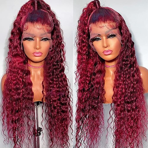 Burgundy Lace Wig Red Curly Lace Front Wigs Dark Red Long Water Wave Synthetic Lace Front Wig with Baby Hair Pre-plucked Hairline Red Wigs for Black Women
Burgundy Lace Wig Red Curly Lace Front Wigs Dark Red Long Water Wave Synthetic Lace Front Wig with Baby Hair Pre-plucked Hairline Red Wigs for Black Women