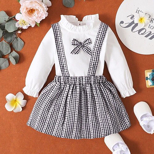 2 Pieces Toddler Girls' Plaid Skirt & Shirt Set Long Sleeve Active Outdoor 3-7 Years Winter White
2 Pieces Toddler Girls' Plaid Skirt & Shirt Set Long Sleeve Active Outdoor 3-7 Years Winter White