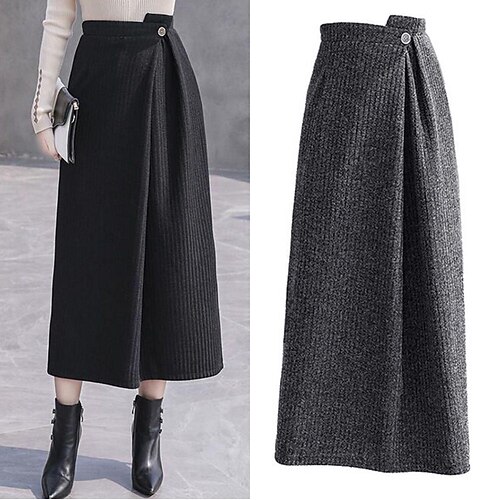 Women's Bodycon Midi Polyester Black Grey Skirts Fall Winter Ruched Elegant Going out Casual Daily S M L
Women's Bodycon Midi Polyester Black Grey Skirts Fall Winter Ruched Elegant Going out Casual Daily S M L