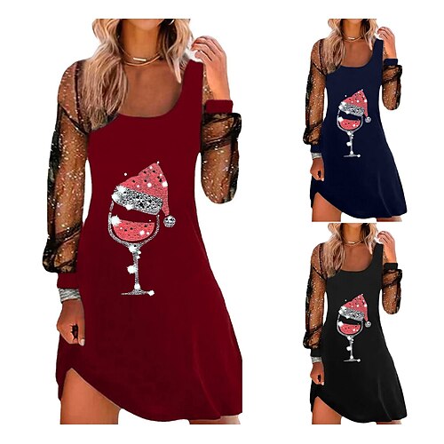 Women's Christmas Sheath Dress Midi Dress Blue Wine Black Long Sleeve hat Mesh Winter Fall Square Neck Fashion Elegant Fall Dress 2022 S M L XL 2XL 3XL / Winter Dress
Women's Christmas Sheath Dress Midi Dress Blue Wine Black Long Sleeve hat Mesh Winter Fall Square Neck Fashion Elegant Fall Dress 2022 S M L XL 2XL 3XL / Winter Dress