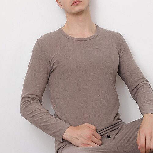 Men's Thermal Underwear Sleepwear Thermal Shirt Pure Color Basic Fashion Comfort Home Polyester Comfort Warm Crew Neck Long Sleeve Winter Fall Lake blue Black
Men's Thermal Underwear Sleepwear Thermal Shirt Pure Color Basic Fashion Comfort Home Polyester Comfort Warm Crew Neck Long Sleeve Winter Fall Lake blue Black