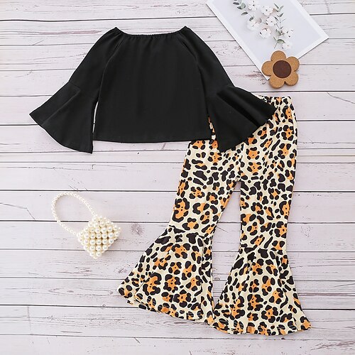2 Pieces Toddler Girls' Leopard Sweatshirt & Pants Set Long Sleeve Active Outdoor 3-7 Years Winter Black Pink
2 Pieces Toddler Girls' Leopard Sweatshirt & Pants Set Long Sleeve Active Outdoor 3-7 Years Winter Black Pink