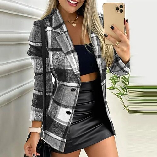 Per donna Giacca Formale Pulsante A quadri Traspirante Di tendenza Standard Capispalla Manica lunga Inverno Verde S
Per donna Giacca Formale Pulsante A quadri Traspirante Di tendenza Standard Capispalla Manica lunga Inverno Verde S