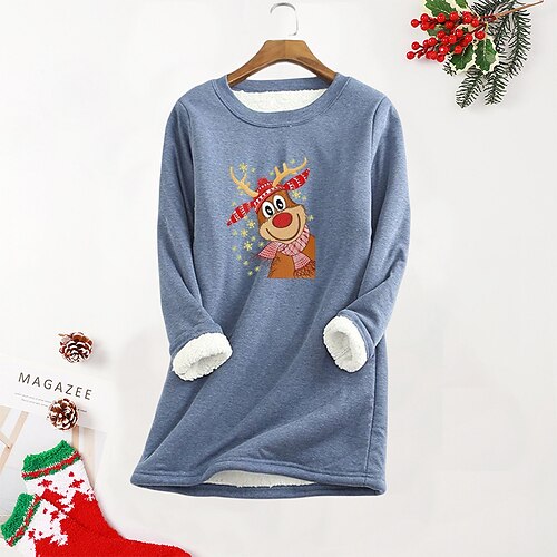 Women's Plus Size Christmas Fleece Tops Pullover Sweatshirt Animal Cat Print Long Sleeve Casual Daily Polyester Winter Fall Yellow khaki
Women's Plus Size Christmas Fleece Tops Pullover Sweatshirt Animal Cat Print Long Sleeve Casual Daily Polyester Winter Fall Yellow khaki