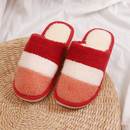 Women's Slippers Home House Slippers Fleece Slippers Memory Foam Slippers Winter Flat Heel Round Toe Casual Polyester Loafer Plaid Color Block Yellow Red
Women's Slippers Home House Slippers Fleece Slippers Memory Foam Slippers Winter Flat Heel Round Toe Casual Polyester Loafer Plaid Color Block Yellow Red