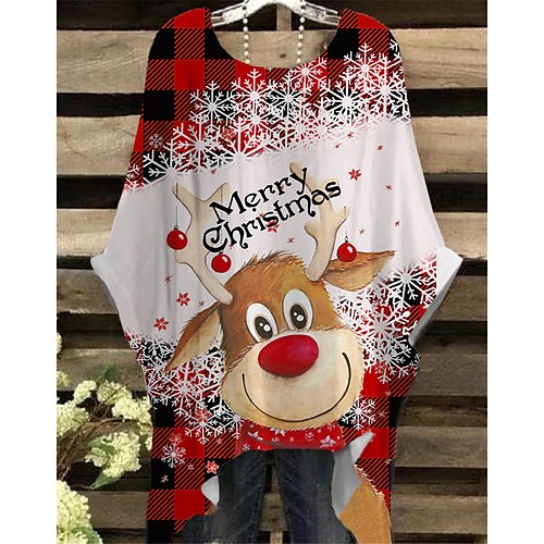 Women's Plus Size Christmas Tops Blouse Floral Plaid Print 3/4 Length Sleeve Crew Neck Active Casual Festival Outdoor Polyester Winter Fall Green Blue
Women's Plus Size Christmas Tops Blouse Floral Plaid Print 3/4 Length Sleeve Crew Neck Active Casual Festival Outdoor Polyester Winter Fall Green Blue