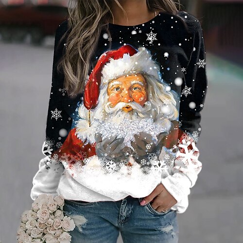 Women's Christmas Sweatshirt Pullover Streetwear Black Snowflake Gnome Christmas Round Neck Long Sleeve S M L XL 2XL 3XL
Women's Christmas Sweatshirt Pullover Streetwear Black Snowflake Gnome Christmas Round Neck Long Sleeve S M L XL 2XL 3XL