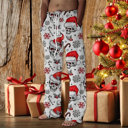 Men's Christmas Pants Trousers Beach Pants Drawstring Elastic Waist 3D Print Skull Graphic Prints Comfort Breathable Christmas Casual Daily Streetwear Designer Green Blue
Men's Christmas Pants Trousers Beach Pants Drawstring Elastic Waist 3D Print Skull Graphic Prints Comfort Breathable Christmas Casual Daily Streetwear Designer Green Blue
