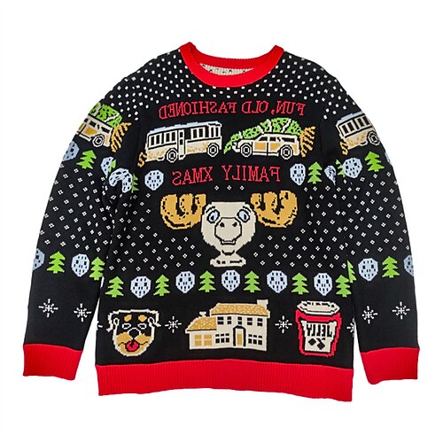 Women's Ugly Christmas Sweater Pullover Sweater Jumper Ribbed Knit Embroidered Knitted Letter Crew Neck Stylish Casual Outdoor Christmas Winter Fall Black S M L
Women's Ugly Christmas Sweater Pullover Sweater Jumper Ribbed Knit Embroidered Knitted Letter Crew Neck Stylish Casual Outdoor Christmas Winter Fall Black S M L