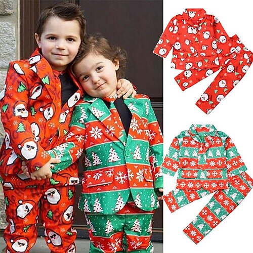 2 Pieces Kids Boys Ugly Christmas Suit & Blazer Clothing Set Outfit Santa Claus Christmas Tree Long Sleeve Cotton Set Outdoor Basic Winter Fall 3-7 Years Light Green Red
2 Pieces Kids Boys Ugly Christmas Suit & Blazer Clothing Set Outfit Santa Claus Christmas Tree Long Sleeve Cotton Set Outdoor Basic Winter Fall 3-7 Years Light Green Red