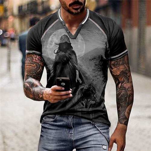 Men's T shirt Tee Color Block Graphic Prints Human V Neck Blue Red Brown Gray 3D Print Outdoor Street Short Sleeve Patchwork Button-Down Clothing Apparel Sports Designer Casual
Men's T shirt Tee Color Block Graphic Prints Human V Neck Blue Red Brown Gray 3D Print Outdoor Street Short Sleeve Patchwork Button-Down Clothing Apparel Sports Designer Casual