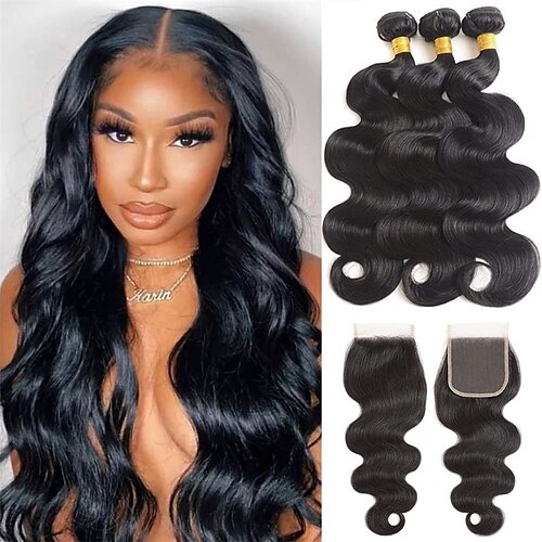 brazilian body wave 3 bunter med lukking (14 16 18 12 lukking)100 % ubehandlet body wave menneskehårvev med 4x4 fri del blonder lukking naturlig farge
brazilian body wave 3 bunter med lukking (14 16 18 12 lukking)100 % ubehandlet body wave menneskehårvev med 4x4 fri del blonder lukking naturlig farge