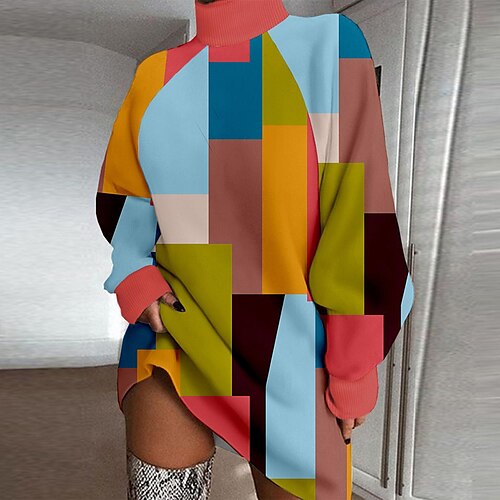 Women's Casual Dress Shift Dress Mini Dress Orange Long Sleeve Color Block Patchwork Winter Fall Spring Turtleneck Stylish Vacation Weekend 2022 S M L XL XXL 3XL
Women's Casual Dress Shift Dress Mini Dress Orange Long Sleeve Color Block Patchwork Winter Fall Spring Turtleneck Stylish Vacation Weekend 2022 S M L XL XXL 3XL