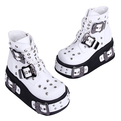 kvinners punk goth ankelstøvletter håndlagde spenne creepers sko plattform chunky hæl rund-tå kiler kampstøvler 10 cm
kvinners punk goth ankelstøvletter håndlagde spenne creepers sko plattform chunky hæl rund-tå kiler kampstøvler 10 cm