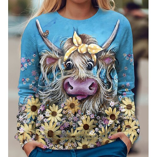 Women's Sweatshirt Pullover Streetwear Blue Dark Blue Brown Graphic Floral Christmas Round Neck Long Sleeve S M L XL 2XL 3XL
Women's Sweatshirt Pullover Streetwear Blue Dark Blue Brown Graphic Floral Christmas Round Neck Long Sleeve S M L XL 2XL 3XL