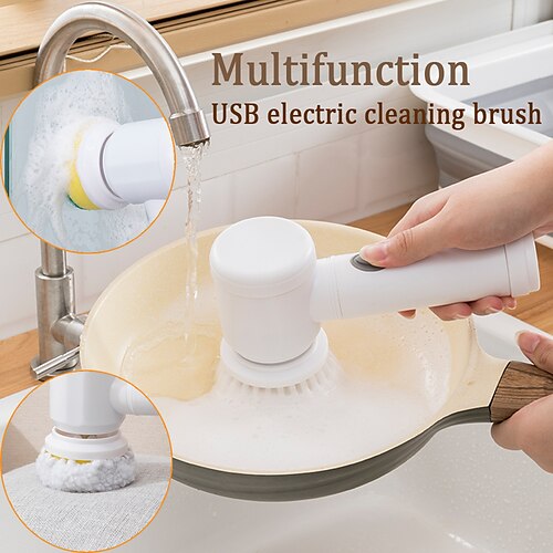 USB Charge Electric Cleaning Brush 5-in-1 Handheld Wireless Housework Kitchen Dishwashing Brush Bathtub Tile Cleaning Brush
USB Charge Electric Cleaning Brush 5-in-1 Handheld Wireless Housework Kitchen Dishwashing Brush Bathtub Tile Cleaning Brush