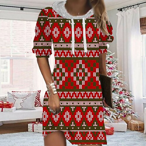 Women's Christmas Hoodie Dress Shift Dress Mini Dress Black Wine Light Red Long Sleeve Plaid Print Fall Spring Hooded Fashion Christmas Daily Loose Fit 2022 S M L XL XXL 3XL
Women's Christmas Hoodie Dress Shift Dress Mini Dress Black Wine Light Red Long Sleeve Plaid Print Fall Spring Hooded Fashion Christmas Daily Loose Fit 2022 S M L XL XXL 3XL