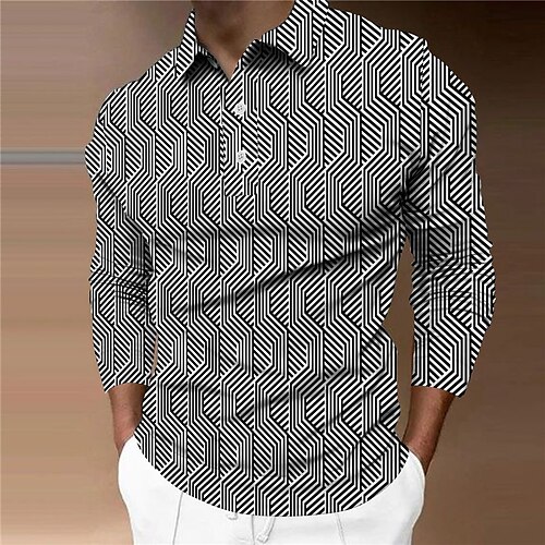 Men's Collar Polo Shirt Golf Shirt Graphic Prints Geometry Turndown Green Black 3D Print Outdoor Street Long Sleeve Button-Down Print Clothing Apparel Fashion Designer Casual Soft
Men's Collar Polo Shirt Golf Shirt Graphic Prints Geometry Turndown Green Black 3D Print Outdoor Street Long Sleeve Button-Down Print Clothing Apparel Fashion Designer Casual Soft