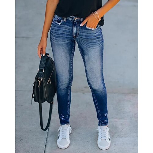 Women's Tapered pants Distressed Jeans Denim Dark Blue Streetwear Casual Going out Casual Daily Pocket Full Length Outdoor Solid Colored S M L XL 2XL
Women's Tapered pants Distressed Jeans Denim Dark Blue Streetwear Casual Going out Casual Daily Pocket Full Length Outdoor Solid Colored S M L XL 2XL