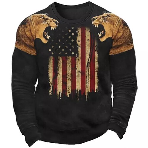 Men's Sweatshirt Pullover Black Crew Neck Animal Graphic Prints National Flag Print Daily Sports Holiday 3D Print Basic Streetwear Designer Spring & Fall Clothing Apparel Hoodies Sweatshirts
Men's Sweatshirt Pullover Black Crew Neck Animal Graphic Prints National Flag Print Daily Sports Holiday 3D Print Basic Streetwear Designer Spring & Fall Clothing Apparel Hoodies Sweatshirts