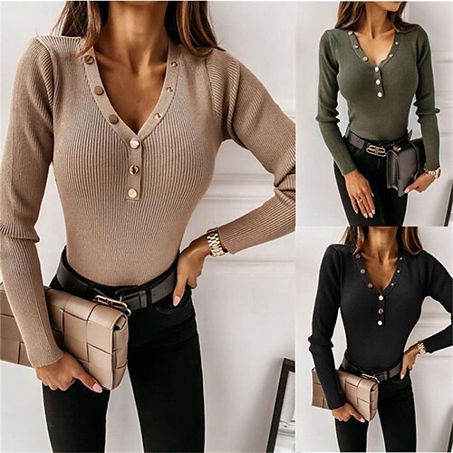 Women's T shirt Tee Patchwork Button Solid / Plain Color Classic Sweet V Neck Regular Spring & Fall Green Black Khaki
Women's T shirt Tee Patchwork Button Solid / Plain Color Classic Sweet V Neck Regular Spring & Fall Green Black Khaki