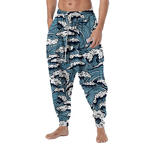 Men's Joggers Trousers Beach Pants Baggy Harem Pants Drawstring Elastic Waist 3D Print Graphic Prints Spray Comfort Soft Casual Daily Holiday Boho Hippie Blue Royal Blue Micro-elastic
Men's Joggers Trousers Beach Pants Baggy Harem Pants Drawstring Elastic Waist 3D Print Graphic Prints Spray Comfort Soft Casual Daily Holiday Boho Hippie Blue Royal Blue Micro-elastic