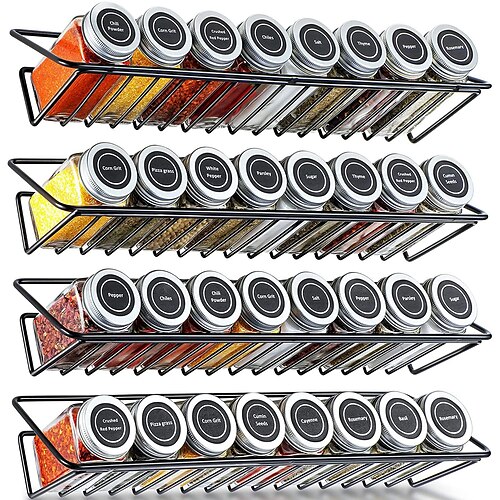 Spice rack Kitchen wall mounted spice rack Perforate free kitchen cabinet door 4F family storage shelf
Spice rack Kitchen wall mounted spice rack Perforate free kitchen cabinet door 4F family storage shelf