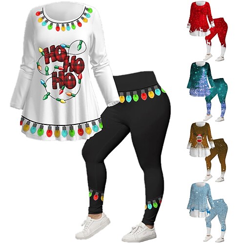 Women's Plus Size Tops Christmas Set Letter Print 3/4 Length Sleeve Crew Neck Casual Festival Daily Polyester Winter Fall White
Women's Plus Size Tops Christmas Set Letter Print 3/4 Length Sleeve Crew Neck Casual Festival Daily Polyester Winter Fall White