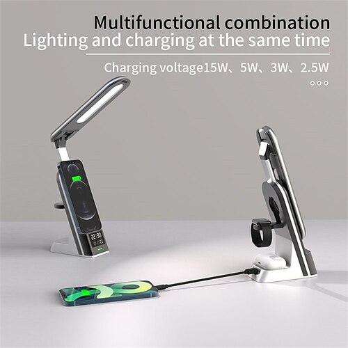 7 In 1 Wireless Charger 15 W Output Power 1 Port Wireless Charging Stand Fast Wireless Charging Magnetic for Multiple Devices For Apple Watch Cellphone Smart Watch 1 PCS
7 In 1 Wireless Charger 15 W Output Power 1 Port Wireless Charging Stand Fast Wireless Charging Magnetic for Multiple Devices For Apple Watch Cellphone Smart Watch 1 PCS