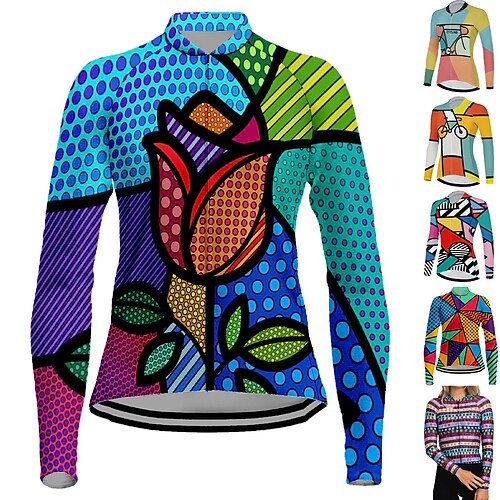 21Grams Women's Cycling Jersey Long Sleeve Bike Top with 3 Rear Pockets Mountain Bike MTB Road Bike Cycling Breathable Quick Dry Moisture Wicking Reflective Strips Green Yellow Orange Floral Botanical
21Grams Women's Cycling Jersey Long Sleeve Bike Top with 3 Rear Pockets Mountain Bike MTB Road Bike Cycling Breathable Quick Dry Moisture Wicking Reflective Strips Green Yellow Orange Floral Botanical