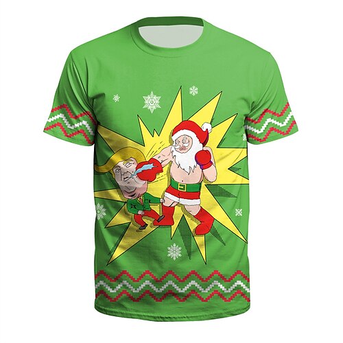 Men's T shirt Tee Santa Claus Graphic Prints Crew Neck Green Black Blue Red 3D Print Outdoor Christmas Short Sleeve Print Clothing Apparel Sports Designer Casual
Men's T shirt Tee Santa Claus Graphic Prints Crew Neck Green Black Blue Red 3D Print Outdoor Christmas Short Sleeve Print Clothing Apparel Sports Designer Casual