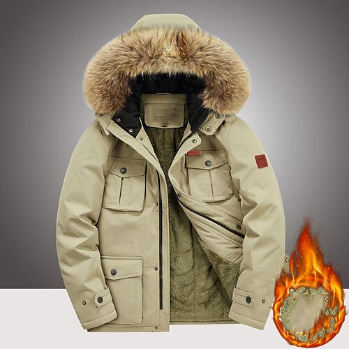 Men's Winter Coat Casual / Daily Daily Wear Vacation To-Go Solid / Plain Color Outerwear Clothing Apparel Black Blue Khaki
Men's Winter Coat Casual / Daily Daily Wear Vacation To-Go Solid / Plain Color Outerwear Clothing Apparel Black Blue Khaki
