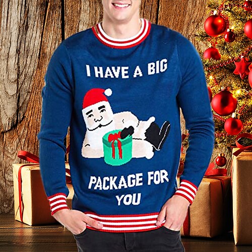 Men's Sweater Ugly Sweater Pullover Ribbed Knit Cropped Knitted Christmas Pattern Crew Neck Keep Warm Modern Contemporary Christmas Work Clothing Apparel Fall & Winter Blue S M L
Men's Sweater Ugly Sweater Pullover Ribbed Knit Cropped Knitted Christmas Pattern Crew Neck Keep Warm Modern Contemporary Christmas Work Clothing Apparel Fall & Winter Blue S M L