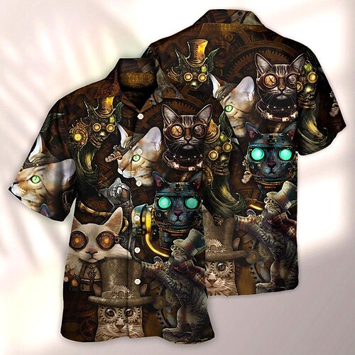 Men's Shirt Summer Hawaiian Shirt Animal Cat Graphic Prints Turndown Black Casual Holiday Short Sleeve Button-Down Print Clothing Apparel Tropical Fashion Hawaiian Soft
Men's Shirt Summer Hawaiian Shirt Animal Cat Graphic Prints Turndown Black Casual Holiday Short Sleeve Button-Down Print Clothing Apparel Tropical Fashion Hawaiian Soft
