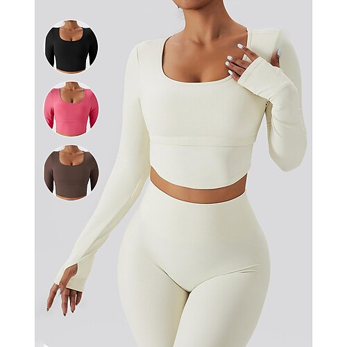 Dame Yoga topp Avskåret topp Lapper Helfarge Svart Rosa Spandex Yoga & Danse Sko Trening Løp T-skjorte Langermet Sport Sportsklær Pustende Hurtigtørkende Fukttransport Elastisk
Dame Yoga topp Avskåret topp Lapper Helfarge Svart Rosa Spandex Yoga & Danse Sko Trening Løp T-skjorte Langermet Sport Sportsklær Pustende Hurtigtørkende Fukttransport Elastisk