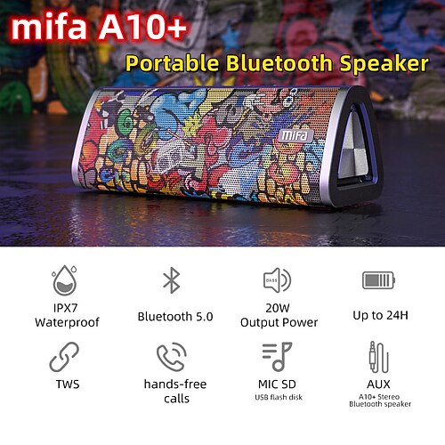 Mifa A10 Portable Bluetooth Speaker 360 Stereo Sound 20w Ipx7 Waterproof Wireless Bluetooth 5.0 Speaker 24-hour Play Time
Mifa A10 Portable Bluetooth Speaker 360 Stereo Sound 20w Ipx7 Waterproof Wireless Bluetooth 5.0 Speaker 24-hour Play Time