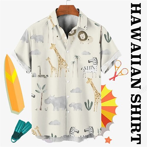 Men's Shirt Animal Elephant Giraffe Graphic Prints Turndown Yellow Blue Street Casual Short Sleeves Button-Down Print Clothing Apparel Tropical Fashion Designer Hawaiian
Men's Shirt Animal Elephant Giraffe Graphic Prints Turndown Yellow Blue Street Casual Short Sleeves Button-Down Print Clothing Apparel Tropical Fashion Designer Hawaiian