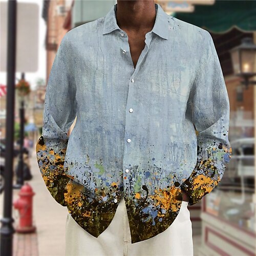 Men's Shirt Graphic Prints Oil Painting Turndown Blue Gray 3D Print Outdoor Street Long Sleeve Button-Down Print Clothing Apparel Fashion Designer Casual Soft
Men's Shirt Graphic Prints Oil Painting Turndown Blue Gray 3D Print Outdoor Street Long Sleeve Button-Down Print Clothing Apparel Fashion Designer Casual Soft