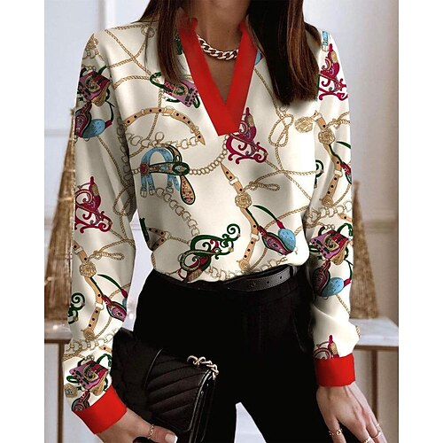Women's Shirt Blouse Black White Pink Floral Heart Print Long Sleeve Casual Basic V Neck Regular Floral S
Women's Shirt Blouse Black White Pink Floral Heart Print Long Sleeve Casual Basic V Neck Regular Floral S